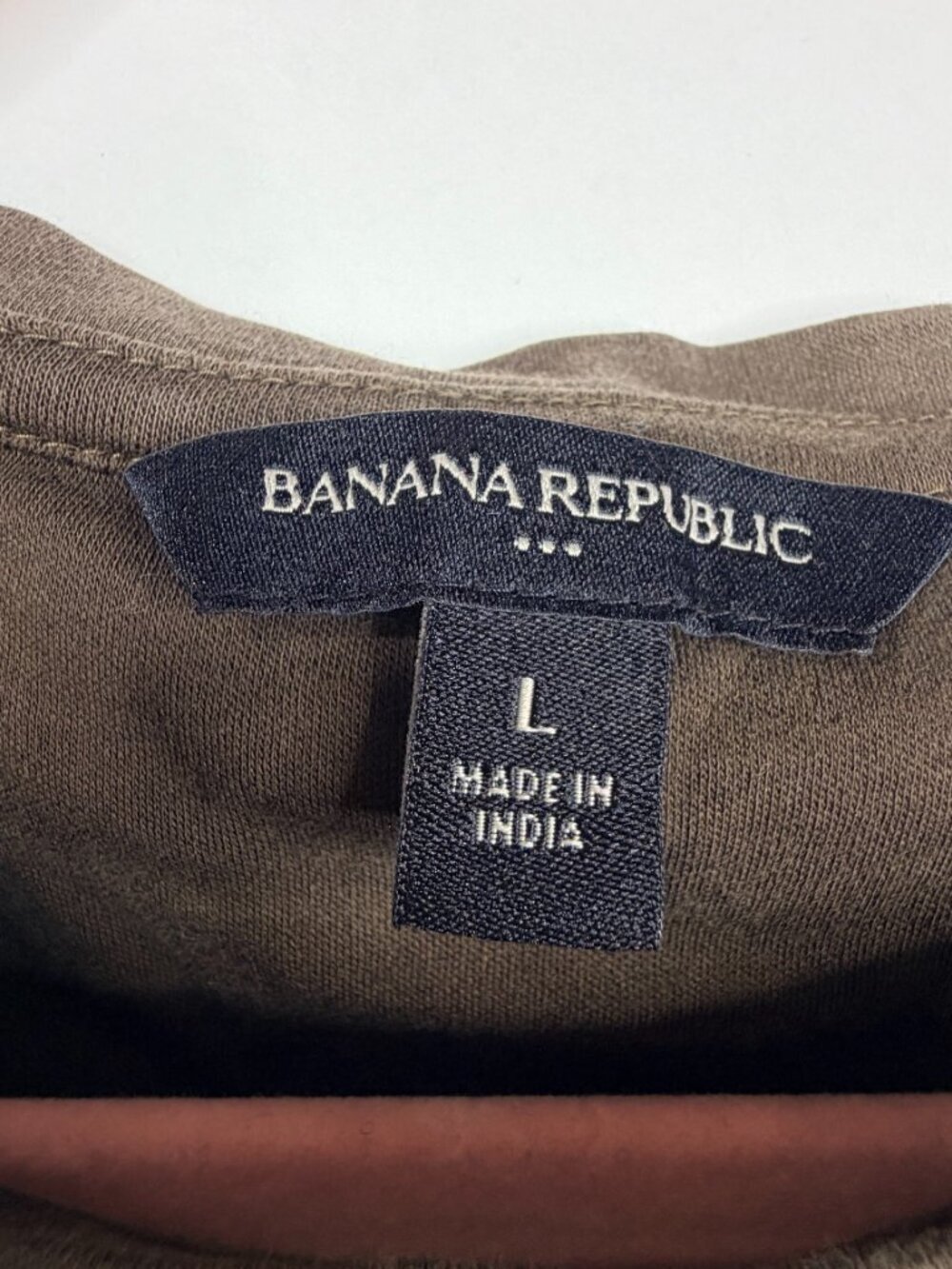 Banana Republic Luxe Touch Long Sleeve Performance Tee Brown Large #A3118 - Picture 4 of 7